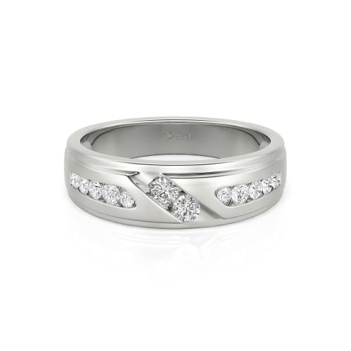Jeulia Round Cut Sterling Silver Men's Band