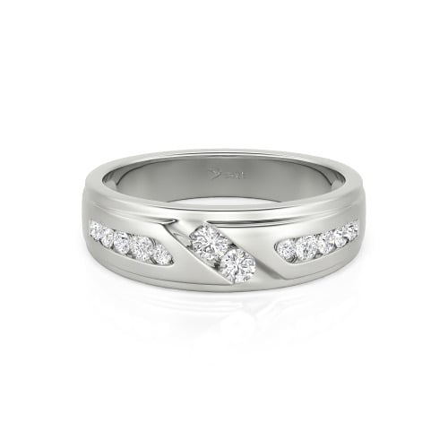 Jeulia Round Cut Sterling Silver Men's Band