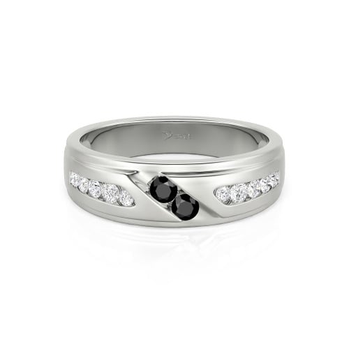 Jeulia Round Cut Sterling Silver Men's Band