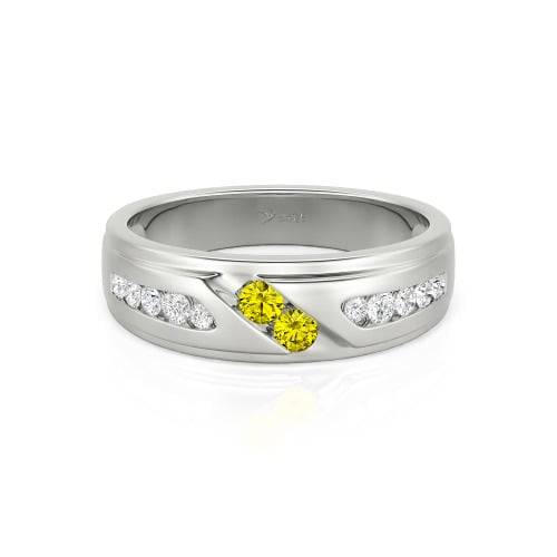 Jeulia Round Cut Sterling Silver Men's Band