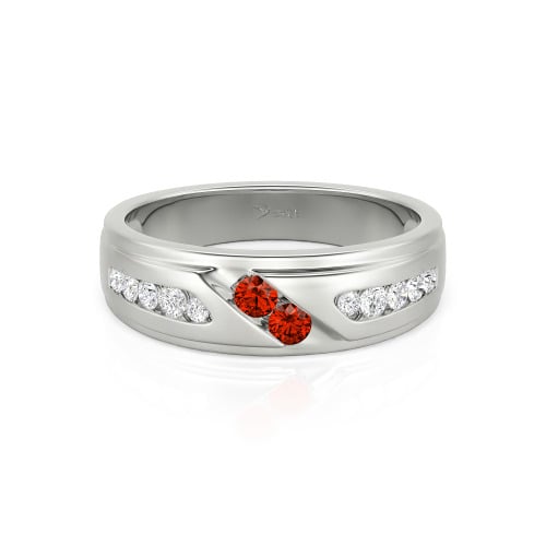 Jeulia Round Cut Sterling Silver Men's Band