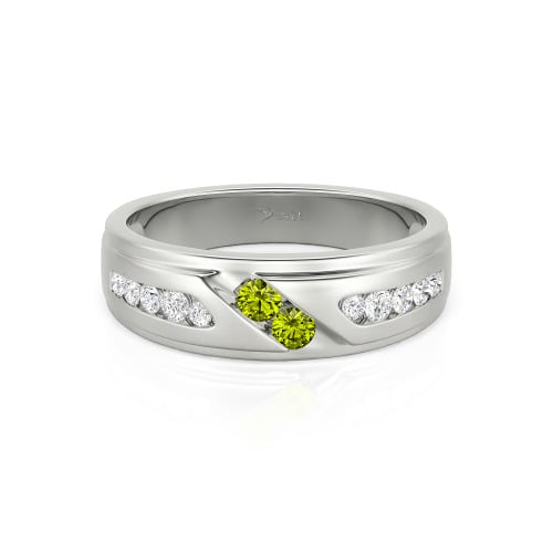 Jeulia Round Cut Sterling Silver Men's Band