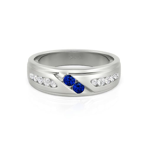 Jeulia Round Cut Sterling Silver Men's Band