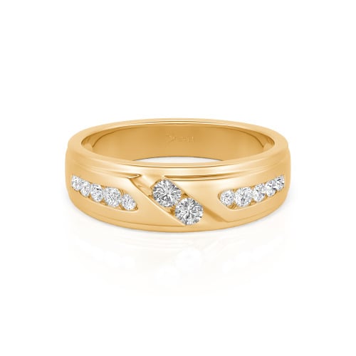 Jeulia Round Cut Sterling Silver Men's Band