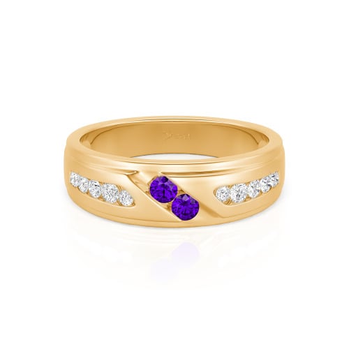 Jeulia Round Cut Sterling Silver Men's Band