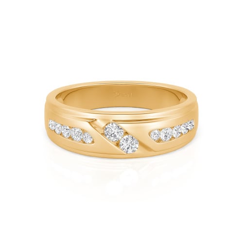 Jeulia Round Cut Sterling Silver Men's Band