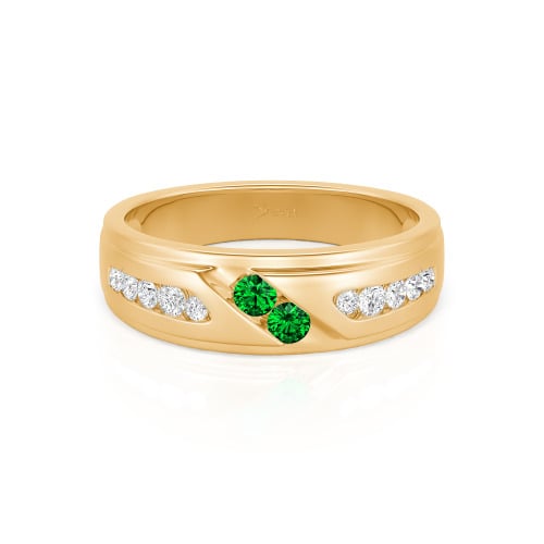 Jeulia Round Cut Sterling Silver Men's Band