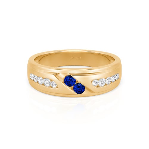 Jeulia Round Cut Sterling Silver Men's Band