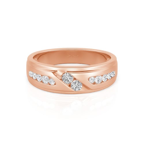 Jeulia Round Cut Sterling Silver Men's Band