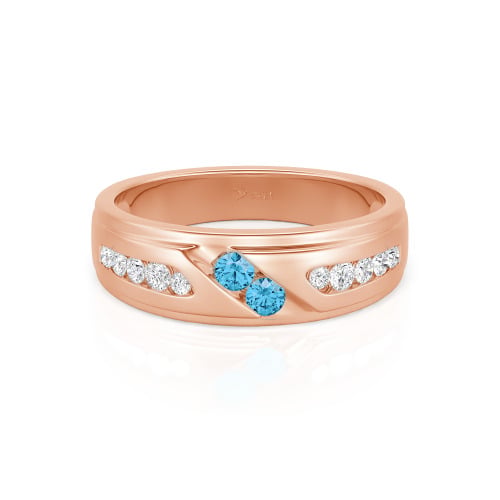 Jeulia Round Cut Sterling Silver Men's Band