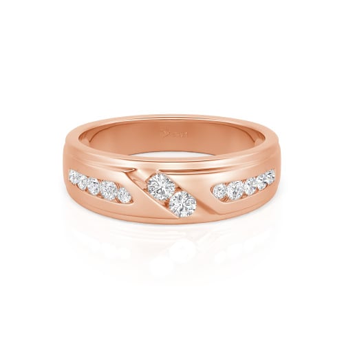 Jeulia Round Cut Sterling Silver Men's Band