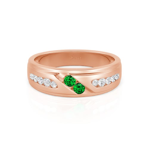 Jeulia Round Cut Sterling Silver Men's Band