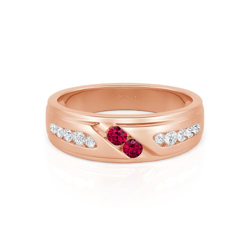 Jeulia Round Cut Sterling Silver Men's Band