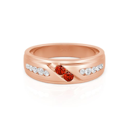 Jeulia Round Cut Sterling Silver Men's Band