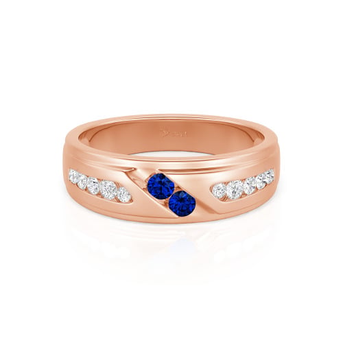 Jeulia Round Cut Sterling Silver Men's Band