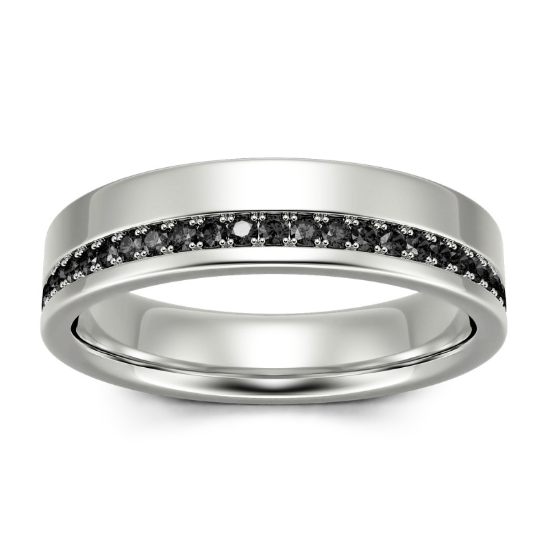 Jeulia Round Cut Sterling Silver Men's Band