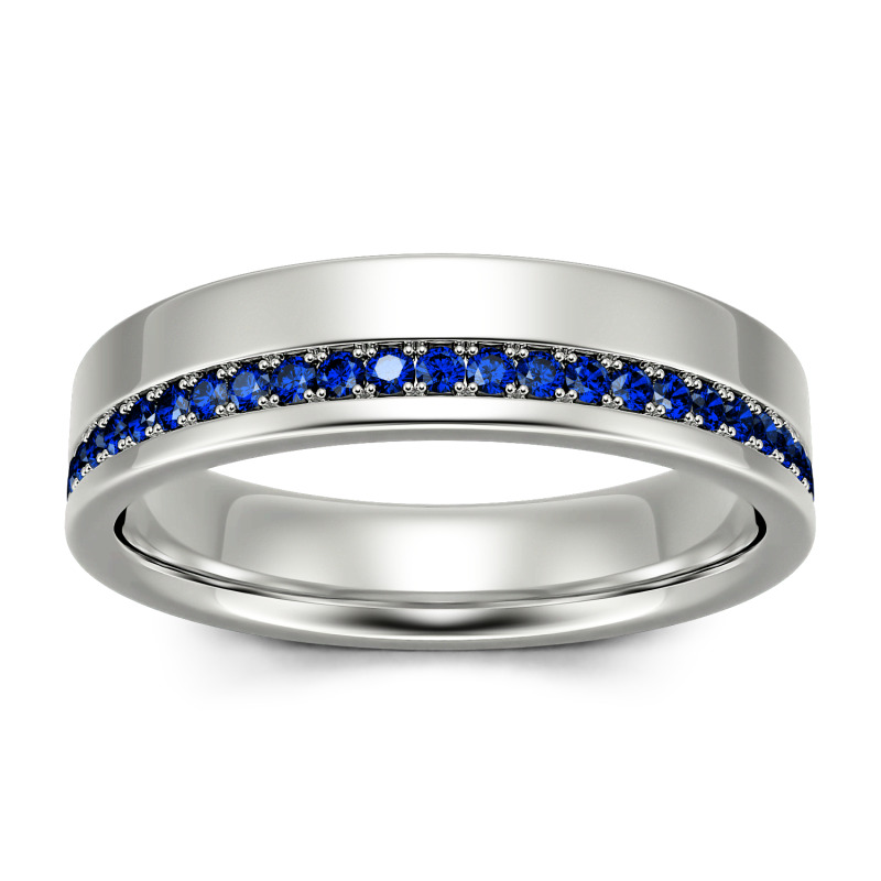 Jeulia Round Cut Sterling Silver Men's Band