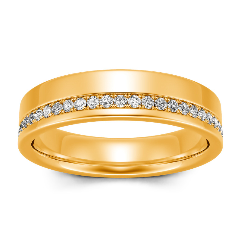 Jeulia Alliance pour homme Coupe Ronde Argent Sterling