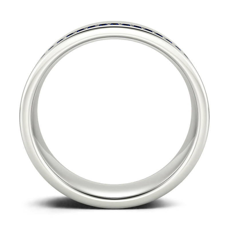 Jeulia Round Cut Sterling Silver Men's Band
