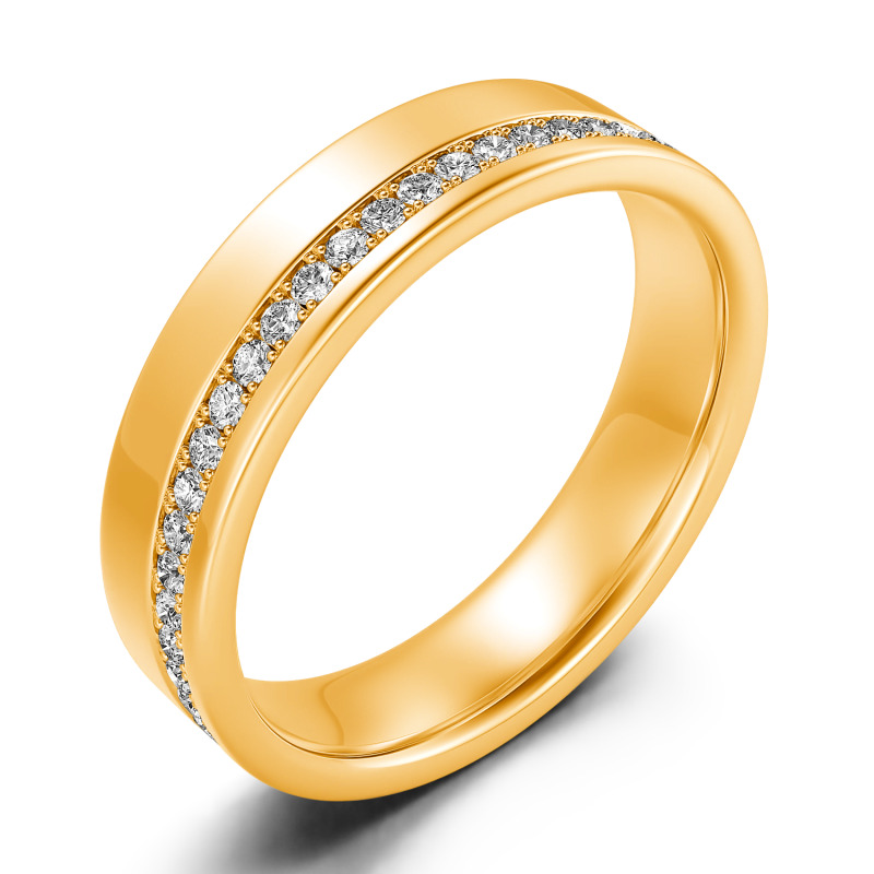 Jeulia Alliance pour homme Coupe Ronde Argent Sterling