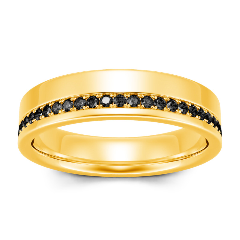 Jeulia 10K/14K/18K Gold Platinum Round Cut Men's Band