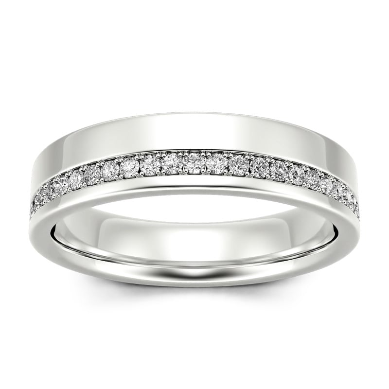 Jeulia 10K/14K/18K Gold Platinum Round Cut Men's Band