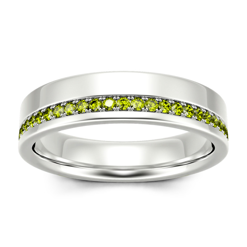 Jeulia Anillo 10K/14K/18K oro blanco de hombre de compromiso con corte redondo