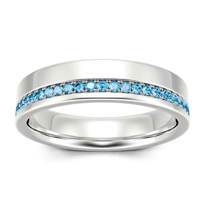 Jeulia Moissanite 10K/14K/18K Guld Platina Rundslipad Vigselring För Herr Bandring