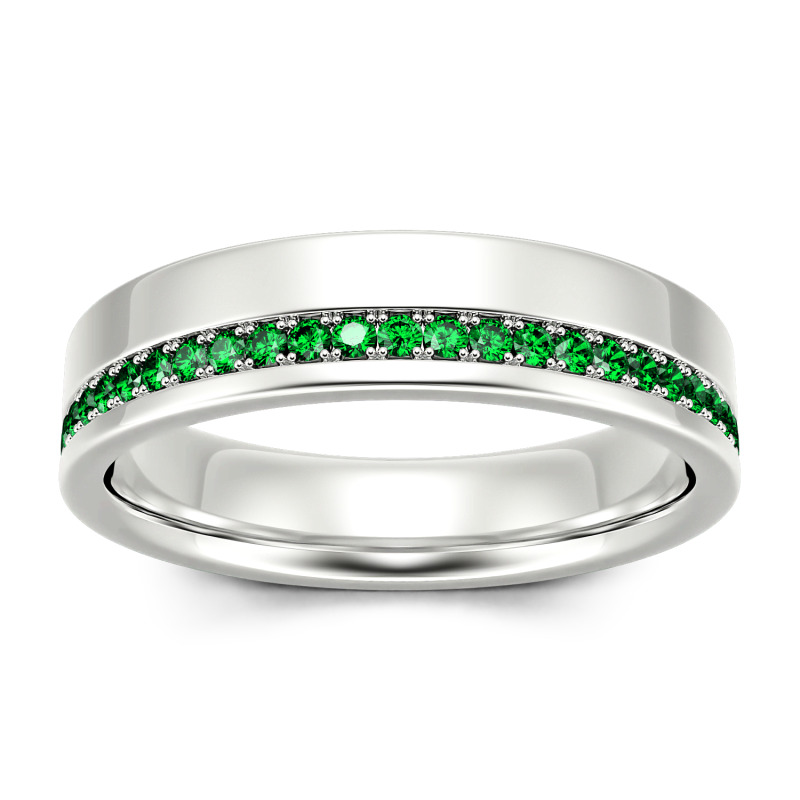 Jeulia 10K/14K/18K Gold Platinum Round Cut Men's Band