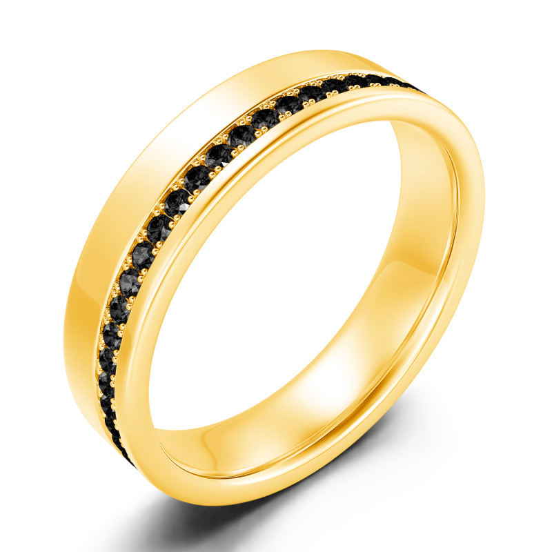 Jeulia 10K/14K/18K Gold Platinum Round Cut Men's Band