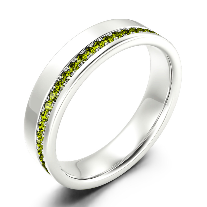 Jeulia Anillo 10K/14K/18K oro blanco de hombre de compromiso con corte redondo