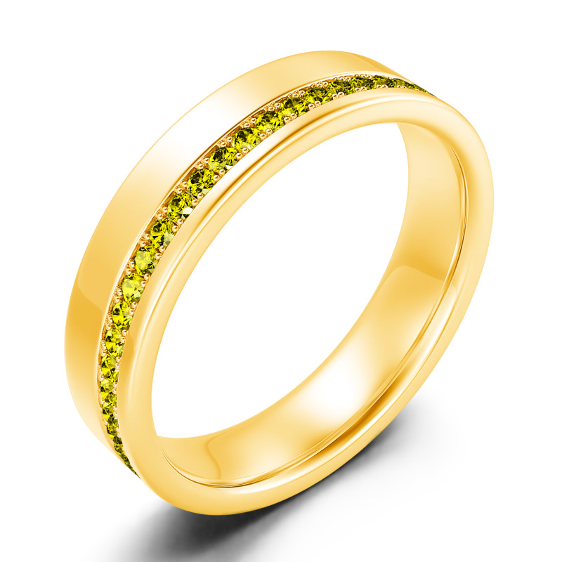 Jeulia Moissanite 10K/14K/18K Guld Platina Rundslipad Vigselring För Herr Bandring
