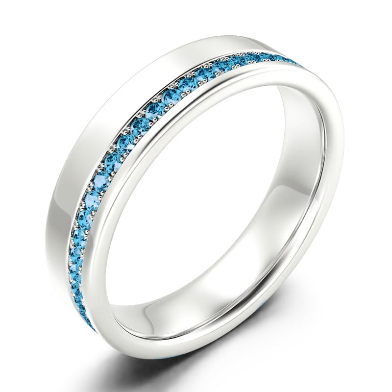 Jeulia Moissanite 10K/14K/18K Guld Platina Rundslipad Vigselring För Herr Bandring