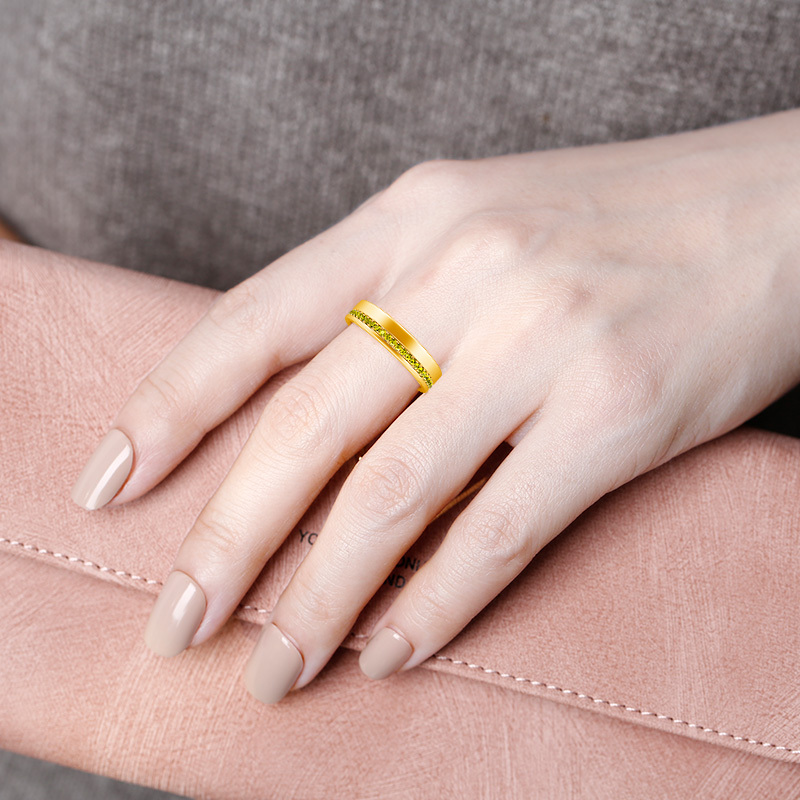 Jeulia Moissanite 10K/14K/18K Guld Platina Rundslipad Vigselring För Herr Bandring