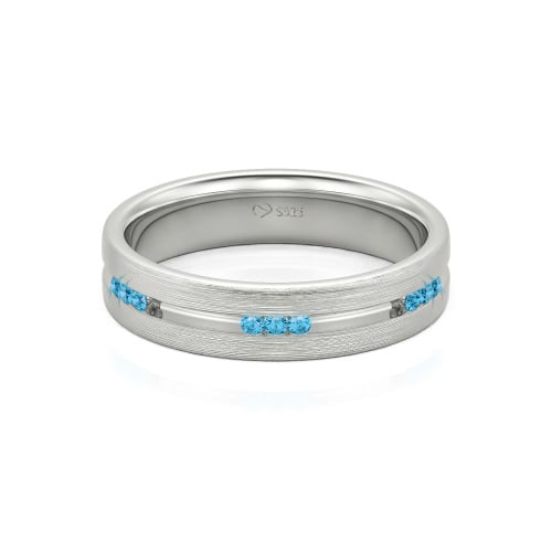 Jeulia Round Cut Sterling Silver Men's Band