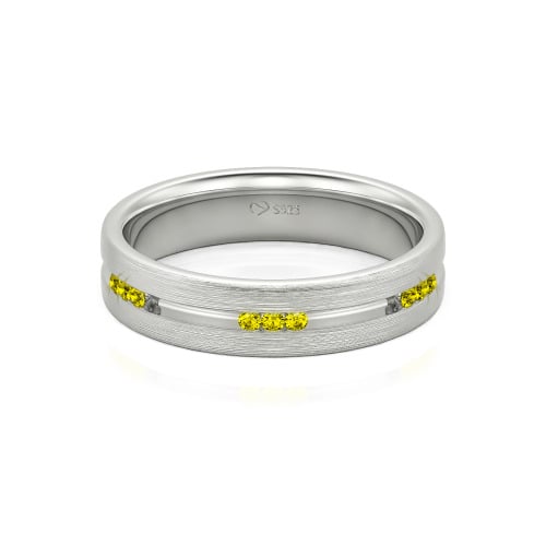 Jeulia Round Cut Sterling Silver Men's Band