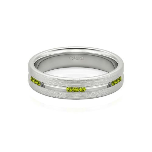 Jeulia Round Cut Sterling Silver Men's Band