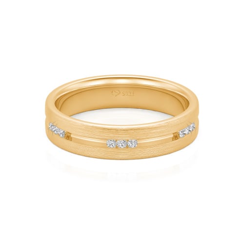 Jeulia Round Cut Sterling Silver Men's Band