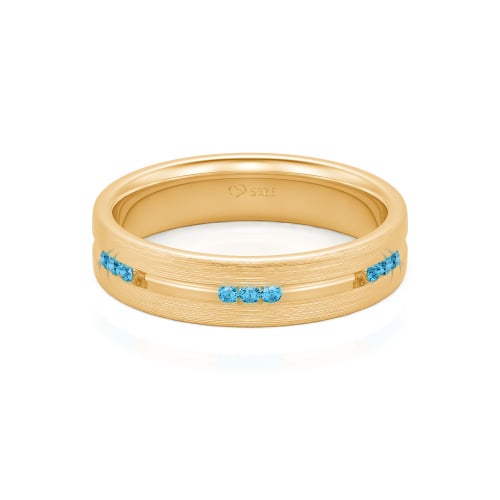 Jeulia Round Cut Sterling Silver Men's Band