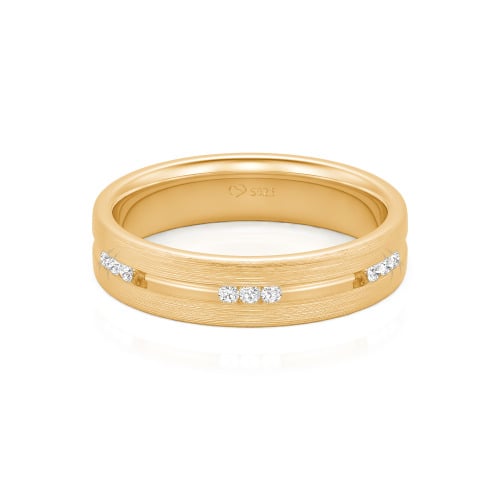Jeulia Round Cut Sterling Silver Men's Band