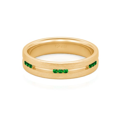 Jeulia Round Cut Sterling Silver Men's Band