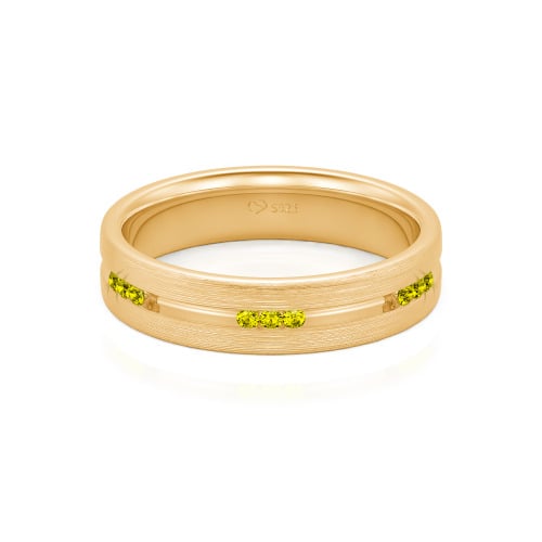 Jeulia Round Cut Sterling Silver Men's Band