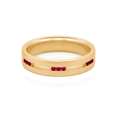 Jeulia Round Cut Sterling Silver Men's Band