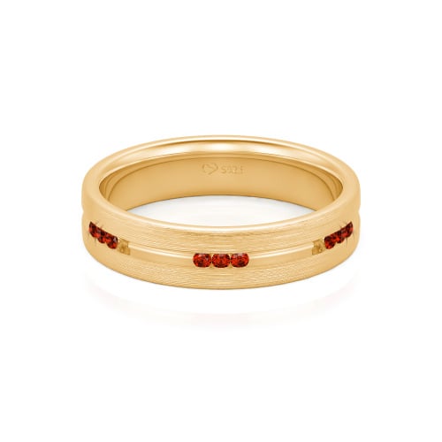 Jeulia Round Cut Sterling Silver Men's Band