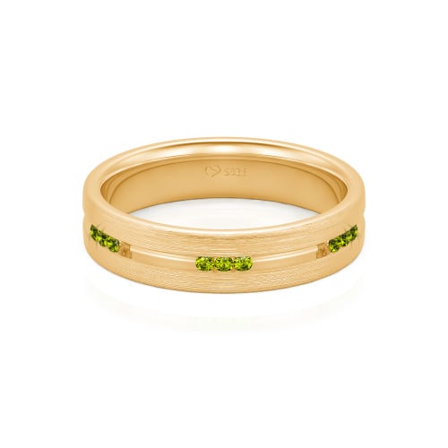 Jeulia Round Cut Sterling Silver Men's Band