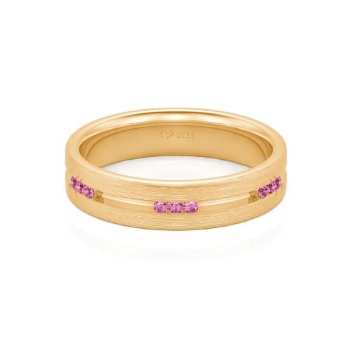 Jeulia Round Cut Sterling Silver Men's Band