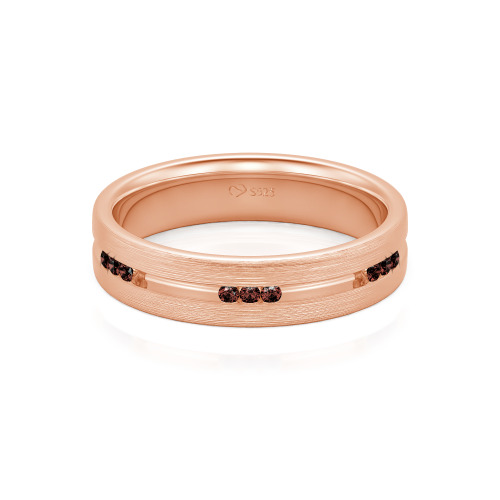 Jeulia Round Cut Sterling Silver Men's Band