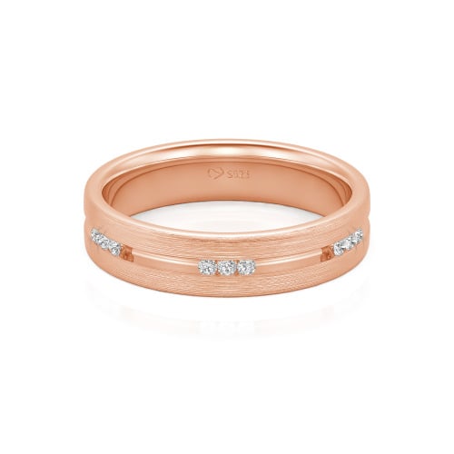 Jeulia Round Cut Sterling Silver Men's Band
