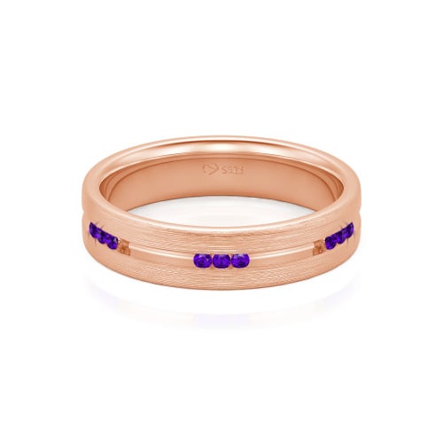 Jeulia Round Cut Sterling Silver Men's Band