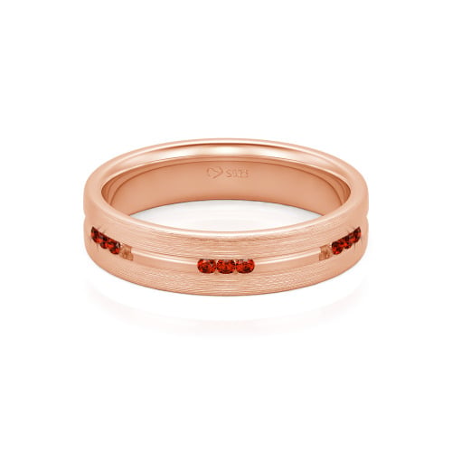 Jeulia Round Cut Sterling Silver Men's Band